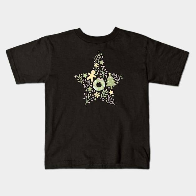 Christmas Star Kids T-Shirt by PasTeel